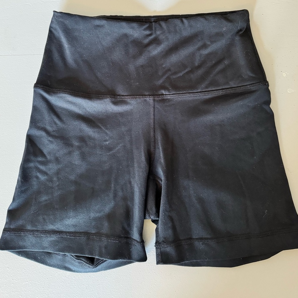 Black spandex shorts. Interior phone pocket